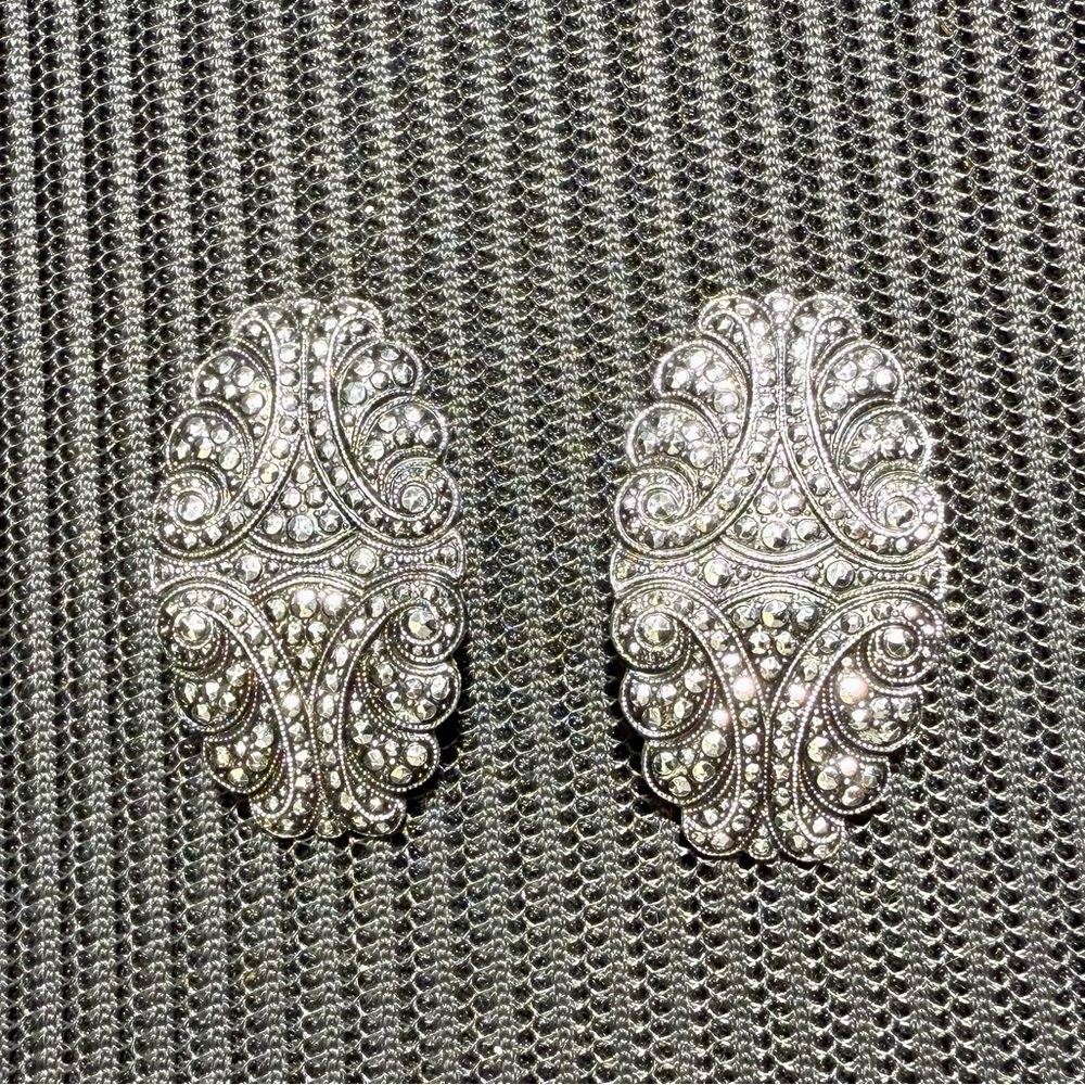 Silver Marcasite Clip-on Earrings